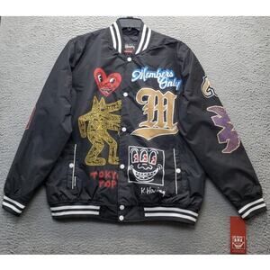 Rare Members Only x Keith Haring Bomber Jacket XL Black Tokyo Pop Andy Mouse NWT